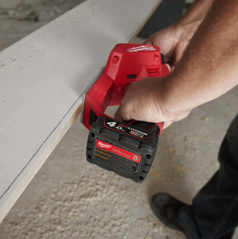 Milwaukee M12BLP-0X 12V Brushless 56mm Planer HD Box with 1 x 2.0Ah Battery & Charger