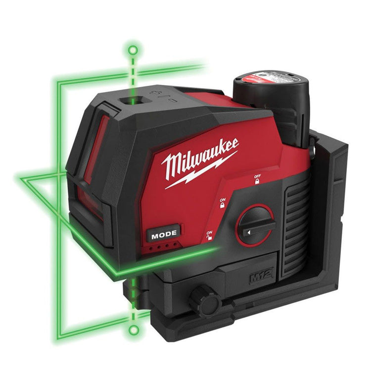 Milwaukee M12CLLP-0 12V Green Cross Line 2 Plane Laser 360Â° with Case 4933478101