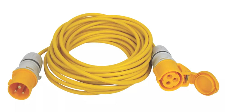 CARROLL & MEYNELL YELLOW 110V EXTENSION LEAD 14M X 1.5MM²