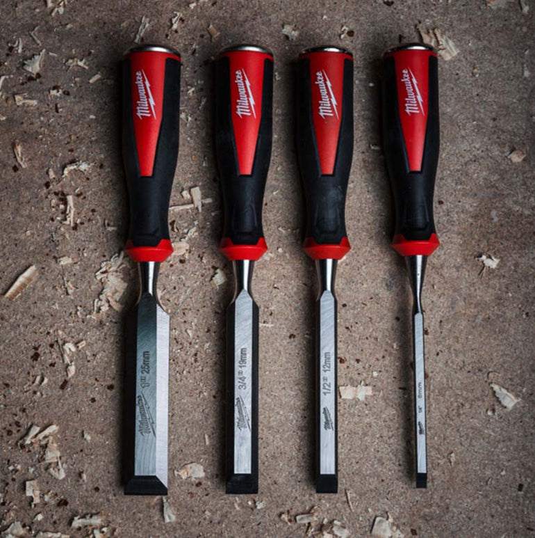 Milwaukee Beveled Edge Chisels Set 4 Piece 4932479897 - SPL