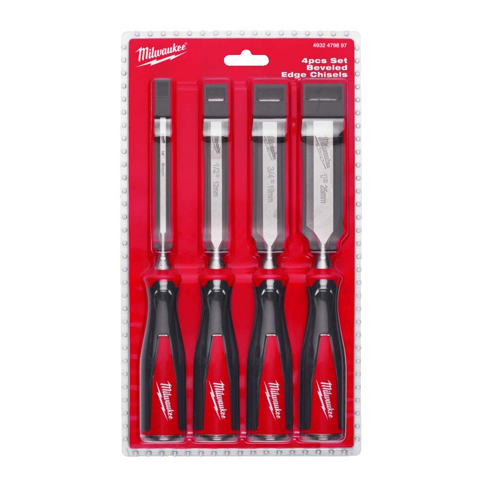 Milwaukee Beveled Edge Chisels Set 4 Piece 4932479897 - SPL