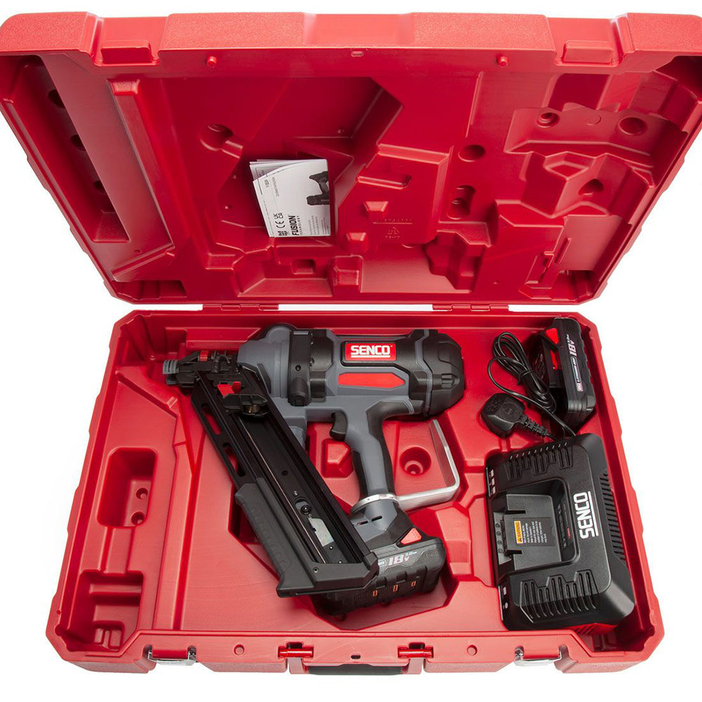 Senco F-35XP 18V First Fix Fusion Framing Nailer 90mm With 2 x 3.0Ah Battery Charger In Case - 10G7001N