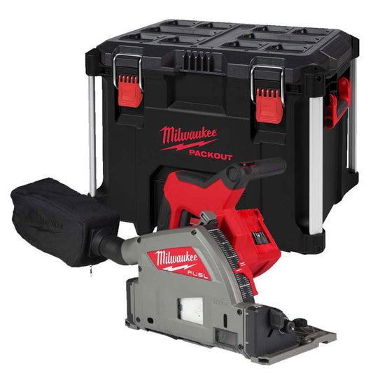 Milwaukee M18FPS55-0P 18V 165mm Fuel Brushless Plunge Saw with 2 x 5.0Ah Battery & Guide Rail Kit