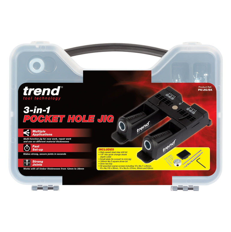 Trend 3 in 1 Pocket Hole Jig PH/JIG/BK