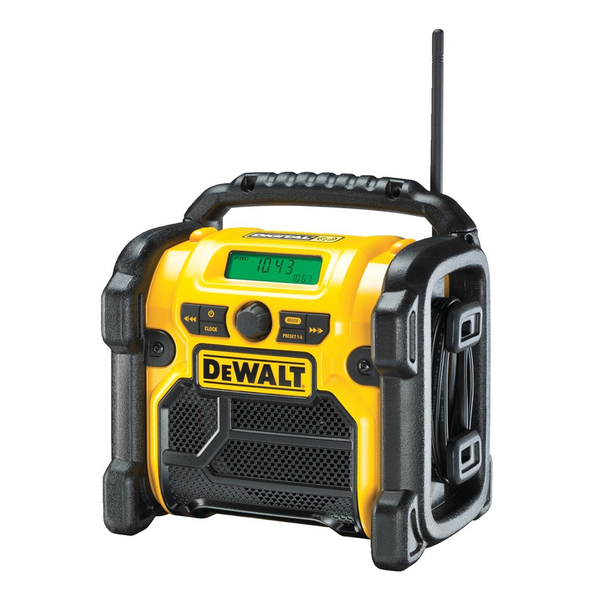 DeWALT DCR020 240V DAB Digital Jobsite FM Radio with 2.0Ah Battery