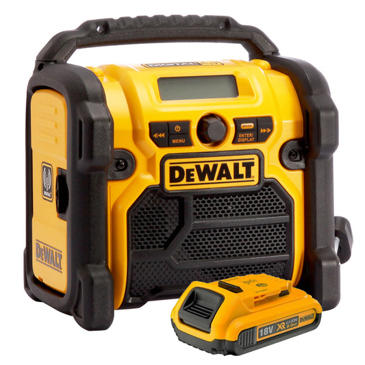 DeWALT DCR020 240V DAB Digital Jobsite FM Radio with 2.0Ah Battery