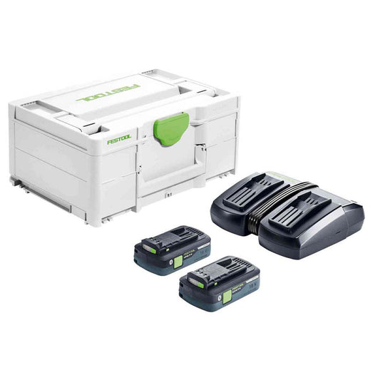 Festool SYS Energy Set 18V 2 x 4.0Ah High Power Batteries Charger & Case - 577256