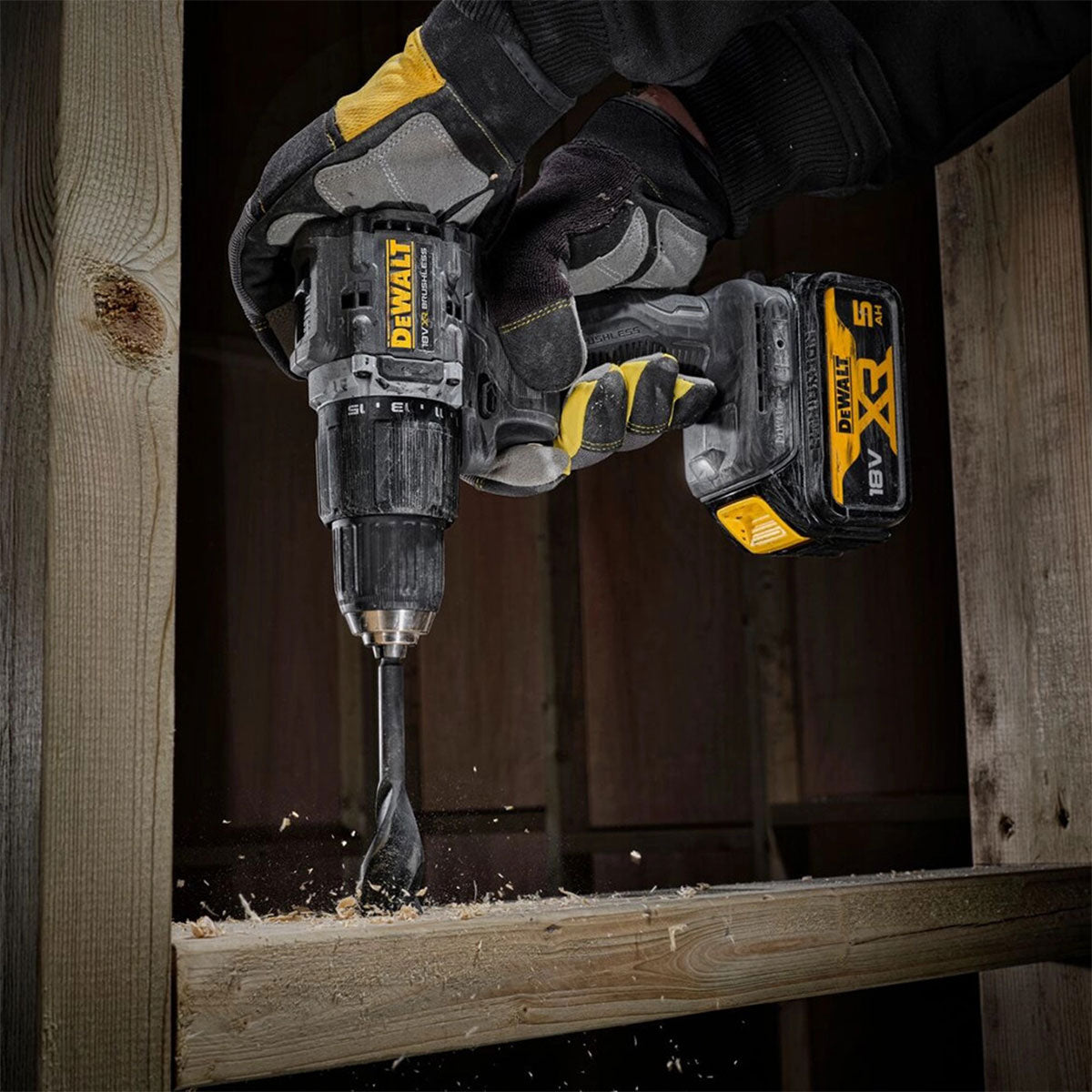 Dewalt DCD100P2T-GB 18V XR Brushless Limited Edition 100 Year Combi Drill with 2 x 5.0Ah Batteries Charger & TSTAK Case