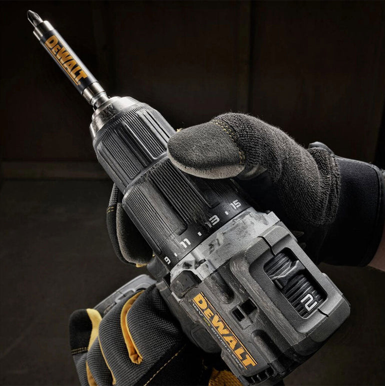 Dewalt DCD100P2T-GB 18V XR Brushless Combi Drill with 2 x 5.0Ah Batteries, Charger, TSTAK Case & Bit Set 25 Piece