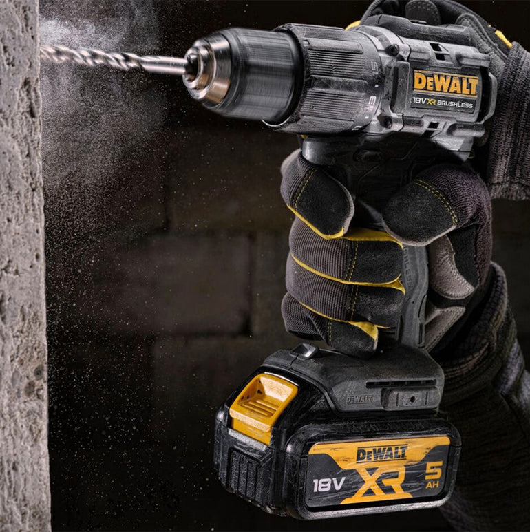 Dewalt DCD100P2T-GB 18V XR Brushless Limited Edition 100 Year Combi Drill with 2 x 5.0Ah Batteries Charger & TSTAK Case