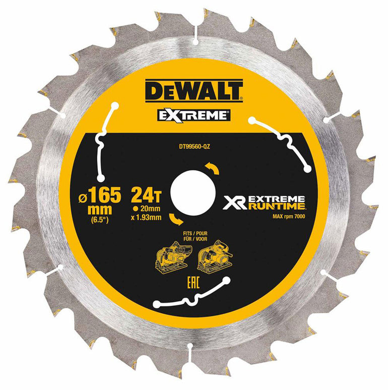 Dewalt DT99560-QZ 165mm Extreme Runtime Circular Saw Blade 24T