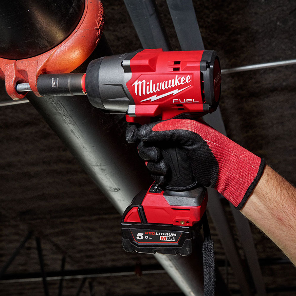 Milwaukee M18FHIW2F12-0X 18V Fuel Brushless 1/2" High Torque Impact Wrench with 1 x 5.0Ah Battery Charger & Case