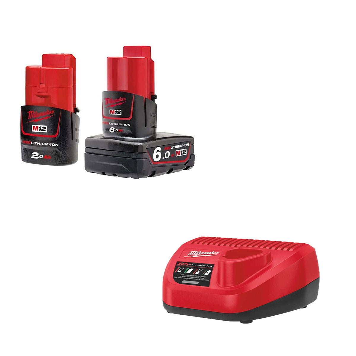 Milwaukee M12FPP2H-622P 12V Fuel Brushless 3/8" Impact Wrench and Ratchet with 2 x Battery Charge & Case 4933471743