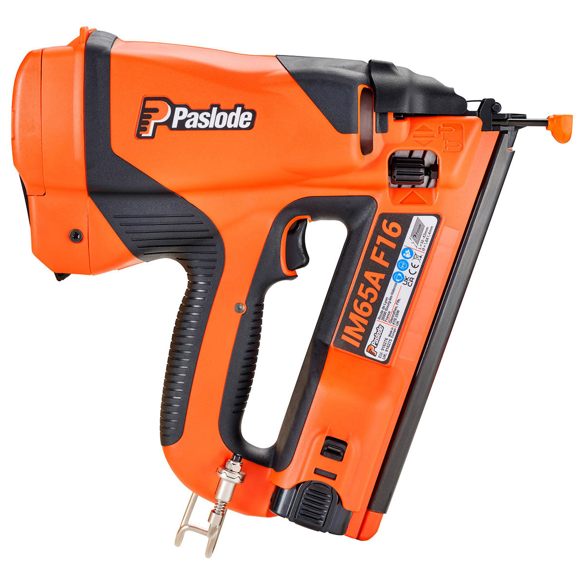 Paslode IM65A F16 Angled Second Fix Finishing Nail Gun with 1 x 2.1Ah Battery Charger & Case