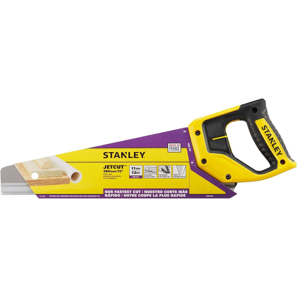 Stanley 380mm Jet Cut Fine Handsaw 16in 11 TPI STA215594