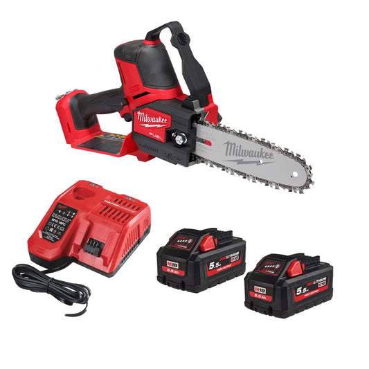 Milwaukee M18FHS20-552 18V Fuel Brushless 20cm Hatchet Pruning Saw With 2 x 5.5Ah Battery & Charger 4933480119