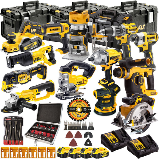 Dewalt DCKT4T13B4A 18V 4 x 5.0Ah Batteries XR Li-Ion 13 Piece Toughsystem Kit with Accessories Set