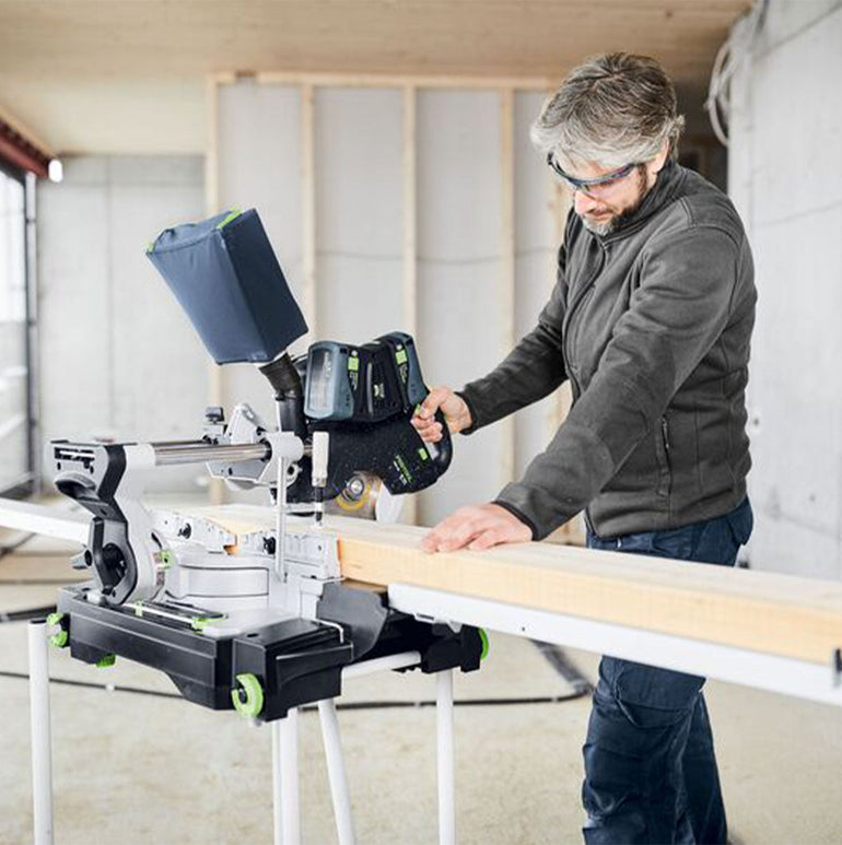 Festool KSC 60 EB-Basic 36V Master Edition Brushless 216mm Sliding Compound Mitre Saw with 2 x 5.0Ah Battery & Rapid Charger