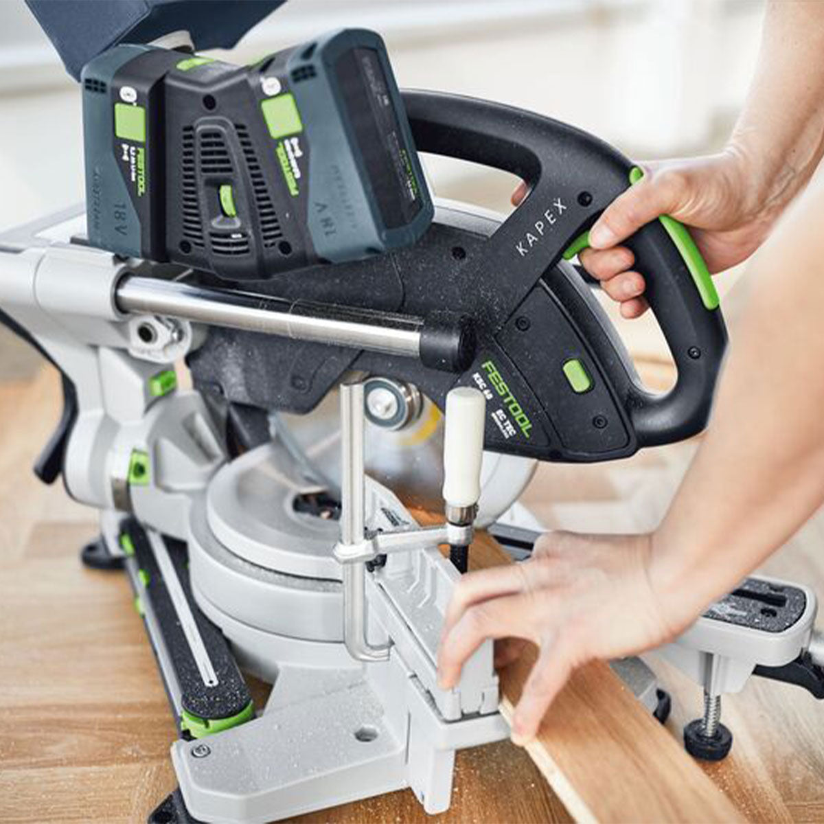 Festool KSC 60 EB-Basic 36V Master Edition Brushless 216mm Sliding Compound Mitre Saw with 2 x 5.0Ah Battery & Rapid Charger