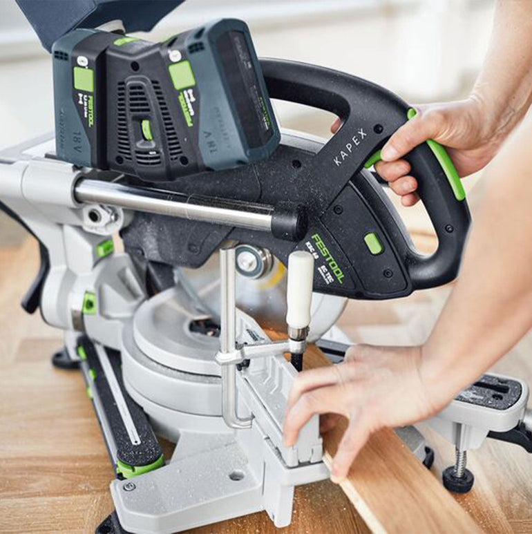 Festool KSC 60 EB-Basic 36V Master Edition Brushless 216mm Sliding Compound Mitre Saw with 2 x 5.0Ah Battery & Rapid Charger