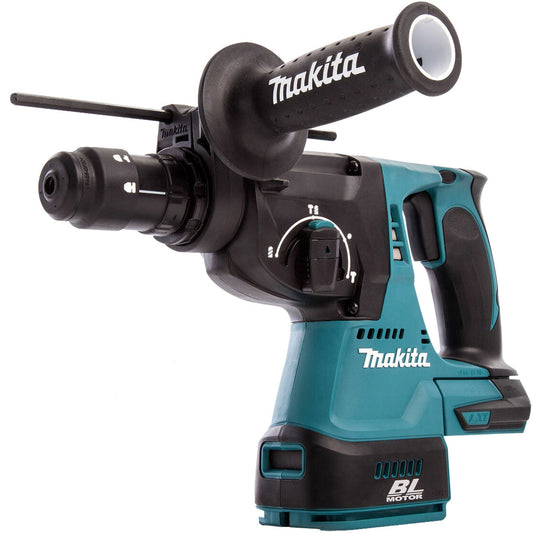 Makita DHR243RTJ 18V Brushless SDS+ Rotary Hammer Drill With 2 x 5.0Ah Battery, Charger & 3 Piece Chisel