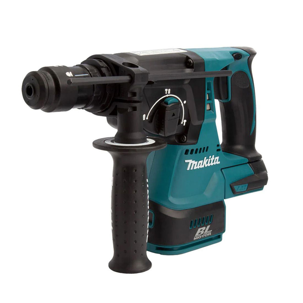 Makita DHR243RTJ 18V Brushless SDS+ Rotary Hammer Drill With 2 x 5.0Ah Battery, Charger & 4 Piece Chisel