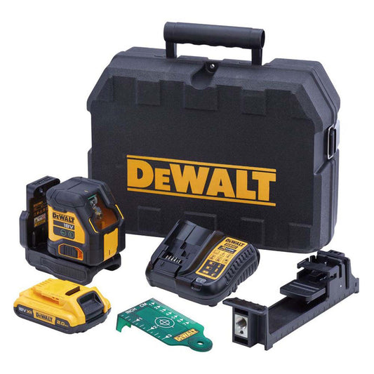 Dewalt DCLE34021D1-GB 18V XR Green Cross Line Laser 1 x 2.0Ah Battery Charger & Case