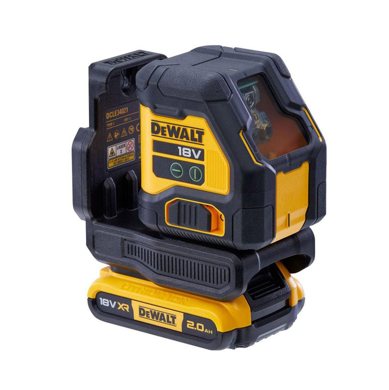 Dewalt DCLE34021D1-GB 18V XR Green Cross Line Laser 1 x 2.0Ah Battery Charger & Case