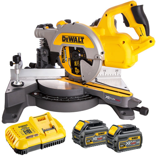 Dewalt DCS777T2 54V Flexvolt 216mm Mitre Saw with 2 x 6.0Ah Batteries & Charger