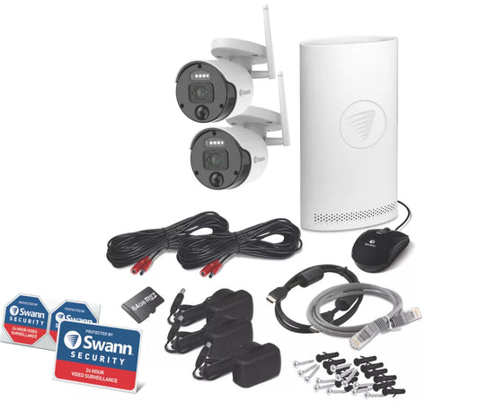 SWANN SWNVK-500SD2-EU 64GB 4-CHANNEL 1080P WI-FI NVR CCTV KIT & 2 INDOOR & OUTDOOR CAMERAS