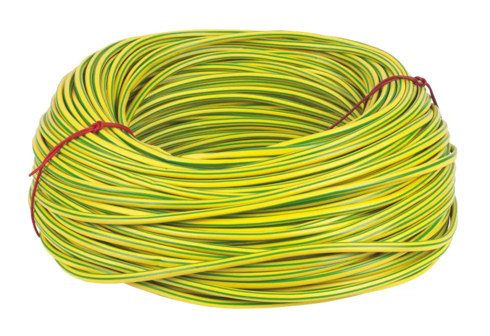CED GREEN/YELLOW SLEEVING 6MM X 100M