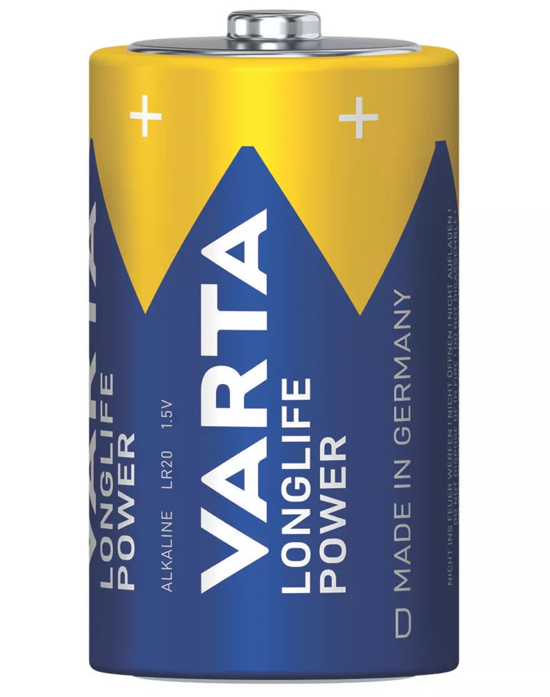 VARTA LONGLIFE POWER D ALKALINE HIGH ENERGY BATTERIES 6 PACK