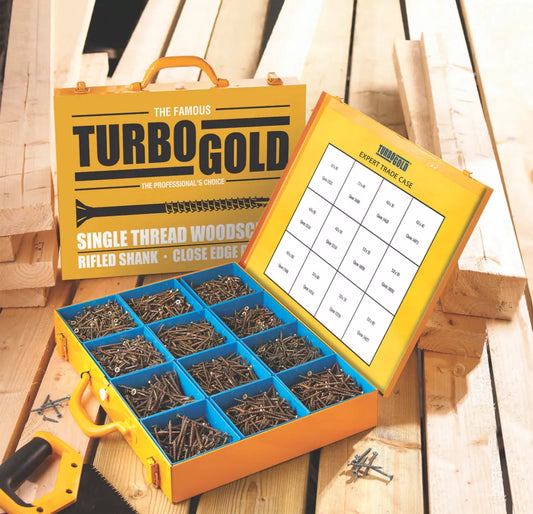 TURBOGOLD PZ DOUBLE-COUNTERSUNK WOODSCREWS EXPERT TRADE CASE 2800 PCS