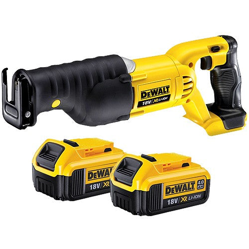 DeWalt DCS380N 18v XR Reciprocating Saw with 2 x 4.0Ah Li-Ion Battery