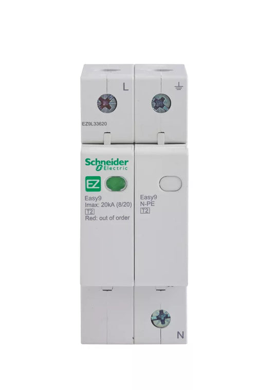SCHNEIDER ELECTRIC EASY9+ SP & N TYPE 2 SURGE PROTECTION DEVICE 20KA (394GV)