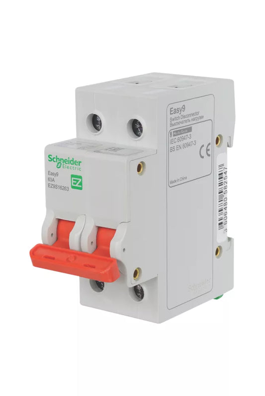 SCHNEIDER ELECTRIC EASY9 63A DP SWITCH DISCONNECTOR (3988P)