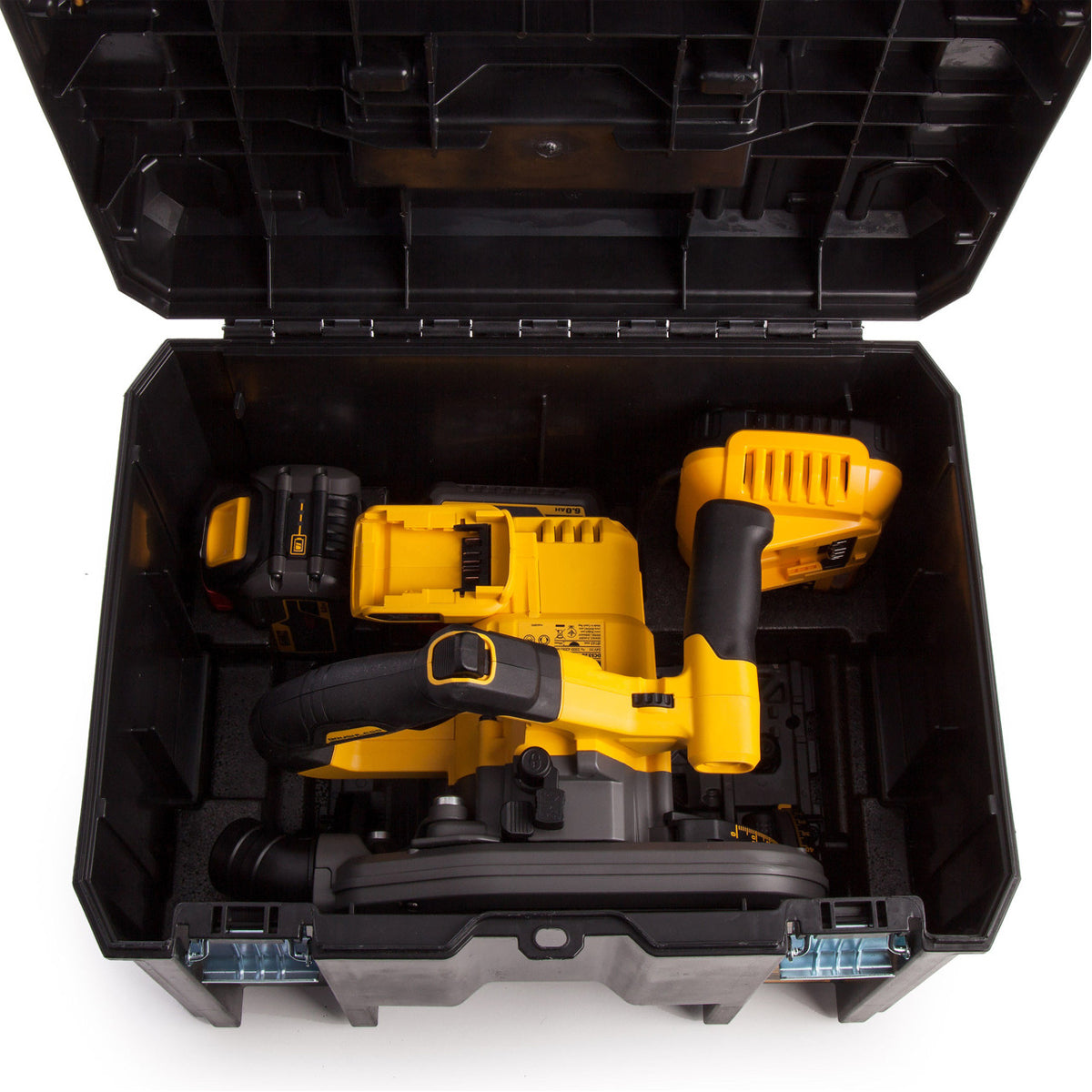 Dewalt DCS520T2 54V Flexvolt Brushless 165mm Plunge Saw with 2 x 6.0Ah Batteries Charger & Case