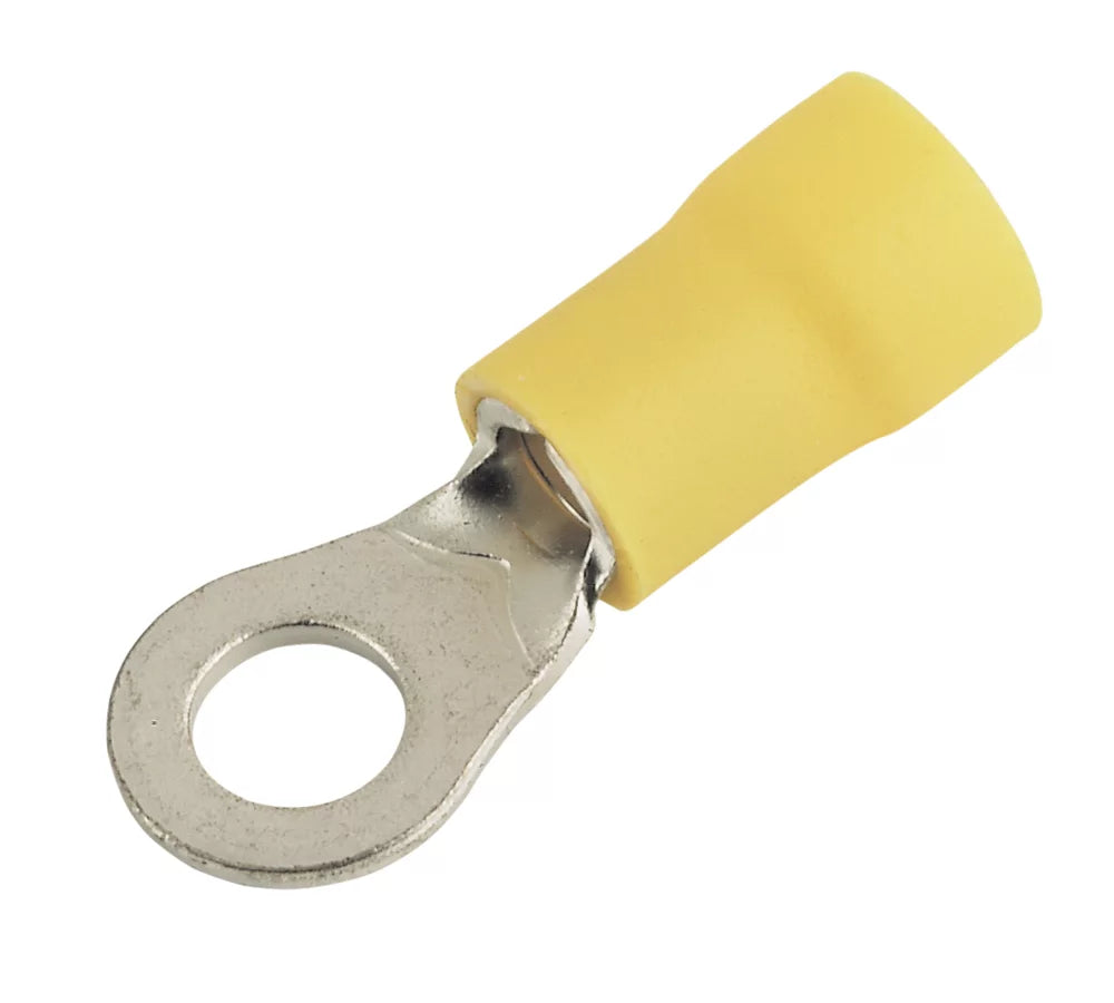 INSULATED YELLOW 5MM RING CRIMP 100 PACK