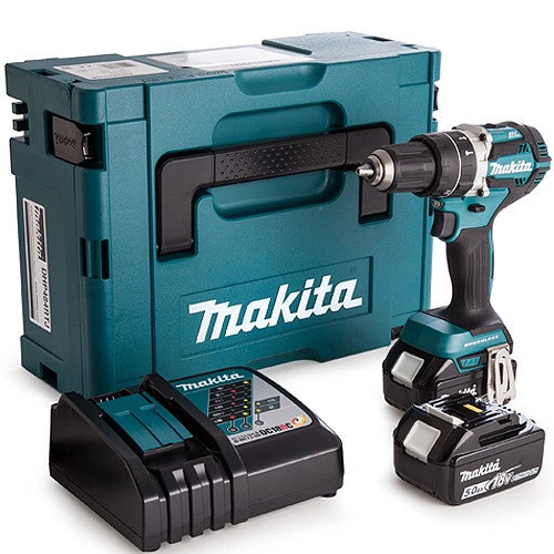 Makita DHP484RTJ 18V Brushless Combi Drill With 2 x 5.0Ah Batteries Charger