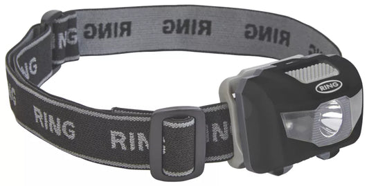 RING LED HIGH PERFORMANCE HEAD TORCH BLACK & GREY 87LM