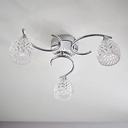 QUAY DESIGN ISABELLA LED 3-LIGHT FLUSH CEILING LIGHT CHROME 7.5W 200LM