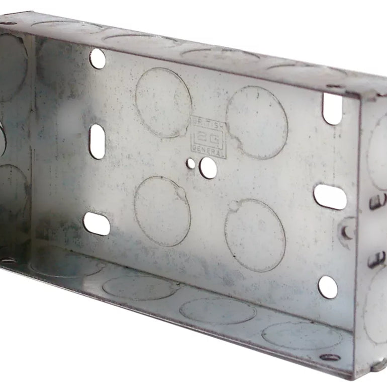 LAP 2-GANG GALVANISED STEEL INSTALLATION BOXES 25MM 10 PACK (44706)