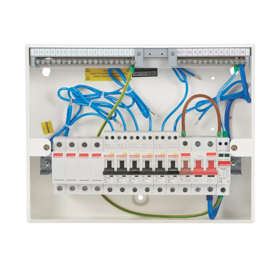 CONTACTUM DEFENDER 1.0 12-MODULE 6-WAY POPULATED MAIN SWITCH CONSUMER UNIT WITH SPD (459HA)
