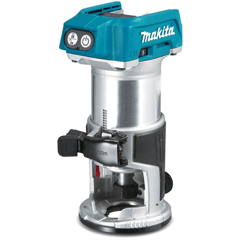 Makita DRT50Z 18V Brushless Router Trimmer With Plunge Router Base & Dust Nozzle Set