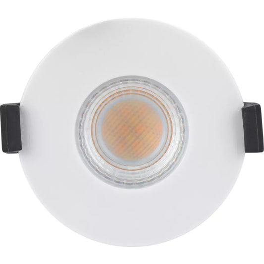 LUCECO FTYPE MK 2 FLAT FIXED CYLINDER FIRE RATED LED DOWNLIGHT DIM TO WARM & CCT WHITE 4-6W 675/690LM