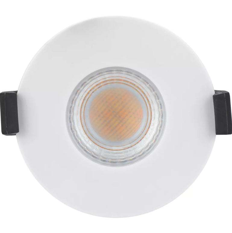 LUCECO FTYPE MK 2 FLAT FIXED CYLINDER FIRE RATED LED DOWNLIGHT DIM TO WARM & CCT WHITE 4-6W 675/690LM