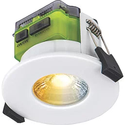 LUCECO FTYPE MK 2 FLAT FIXED CYLINDER FIRE RATED LED DOWNLIGHT CCT COLOUR CHANGE WHITE 4-6W 710/725/750/745LM