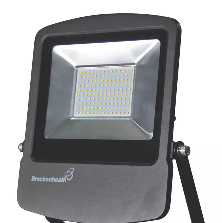 BRACKENHEATH REX OUTDOOR LED INDUSTRIAL FLOODLIGHT BLACK 100W 9000LM