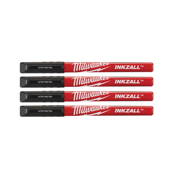 Milwaukee 48223164 - INKZALL Jobsite Fine Tip Black Pens - 4pc