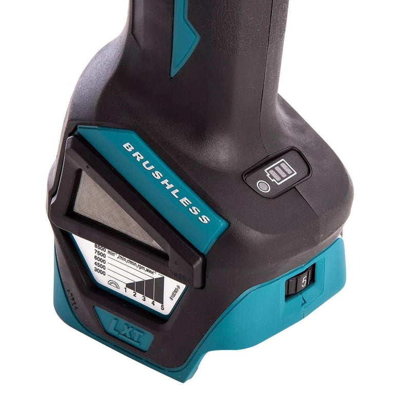 Makita DGA463Z 18V Brushless 115mm Angle Grinder with 1 x 5.0Ah Battery Charger & 18